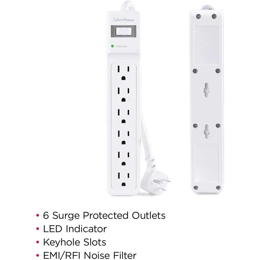 Cyberpower Mp1082Ss Surge Protector White 6 Ac Outlet(S) 125 V 0.8 M