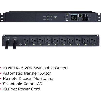 Cyberpower Switched Ats Pdu Pdu44002 10-Outlets Pdu