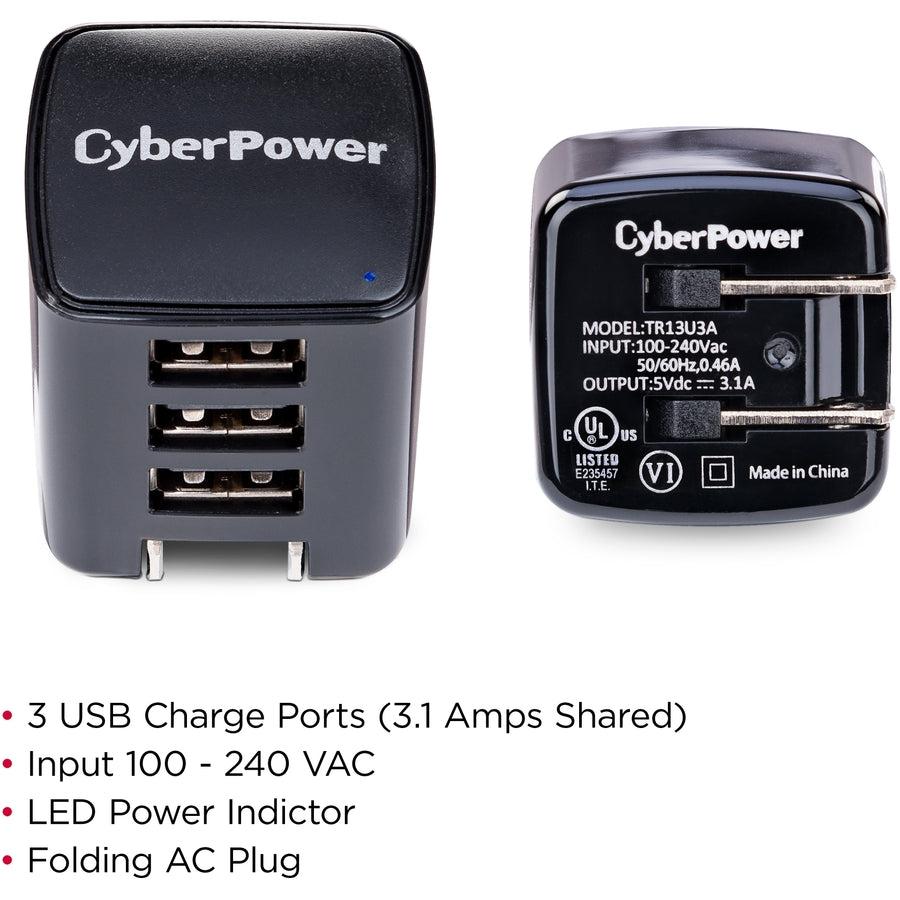 Cyberpower Tr13U3A Mobile Device Charger Black Indoor