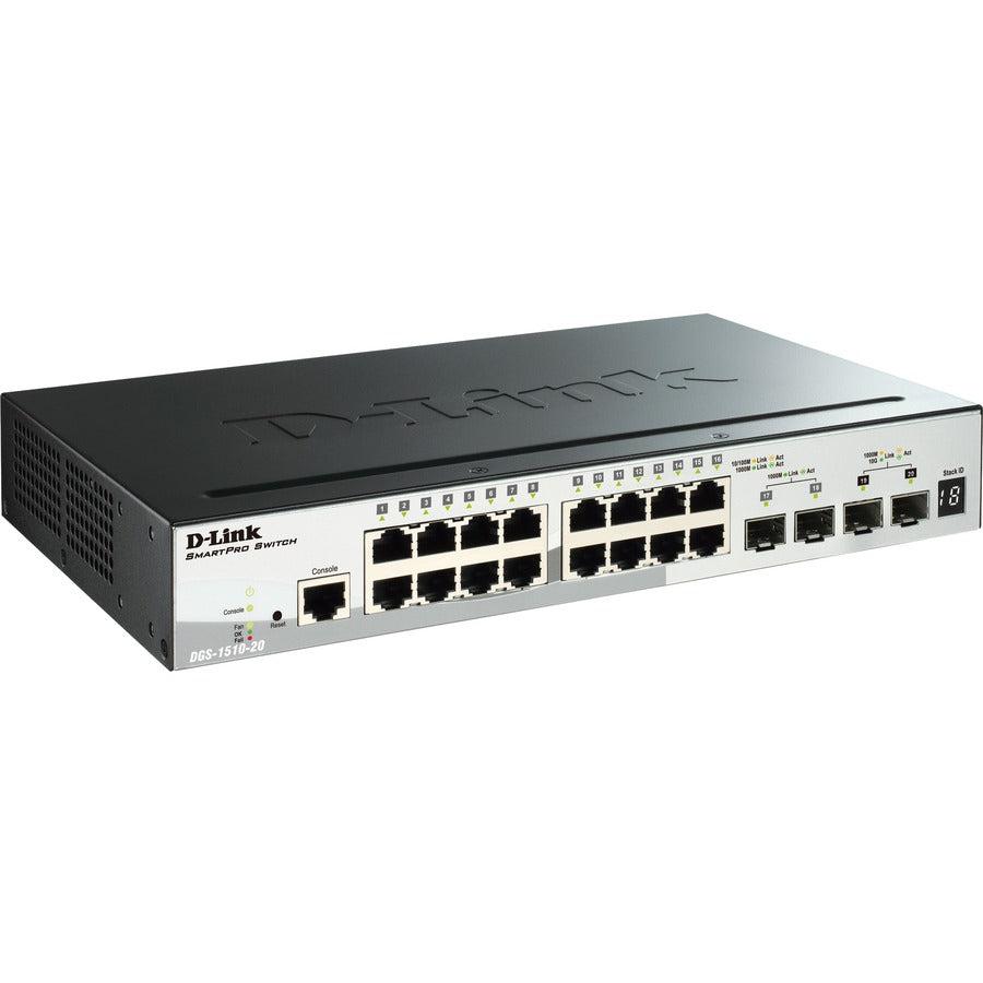 D-Link Dgs-1510-20 Network Switch Managed L3 Gigabit Ethernet (10/100/1000) Black