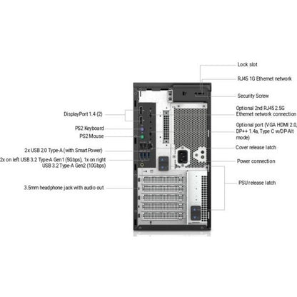 Dell 3650 Ddr4-Sdram I7-10700 Tower Intel® Core™ I7 16 Gb 512 Gb Ssd Windows 10 Pro Workstation Black
