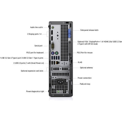 Dell Optiplex 7090 Ddr4-Sdram I7-10700 Sff Intel® Core™ I7 16 Gb 256 Gb Ssd Windows 10 Pro Pc Black