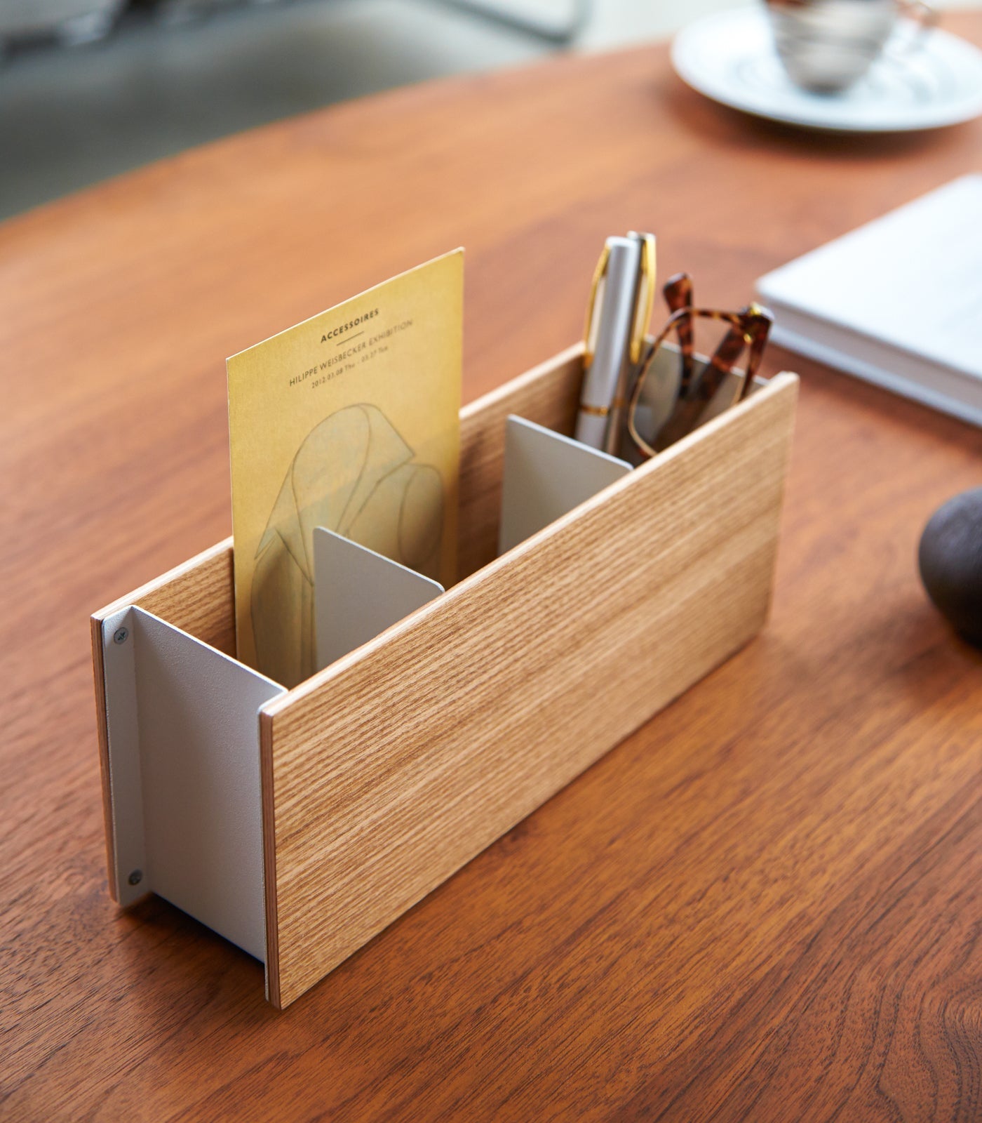 Desk Organizer - Two Sizes - Steel + Wood