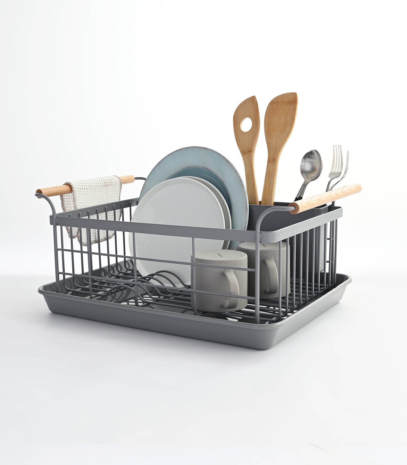 Dish Rack - Steel + Wood