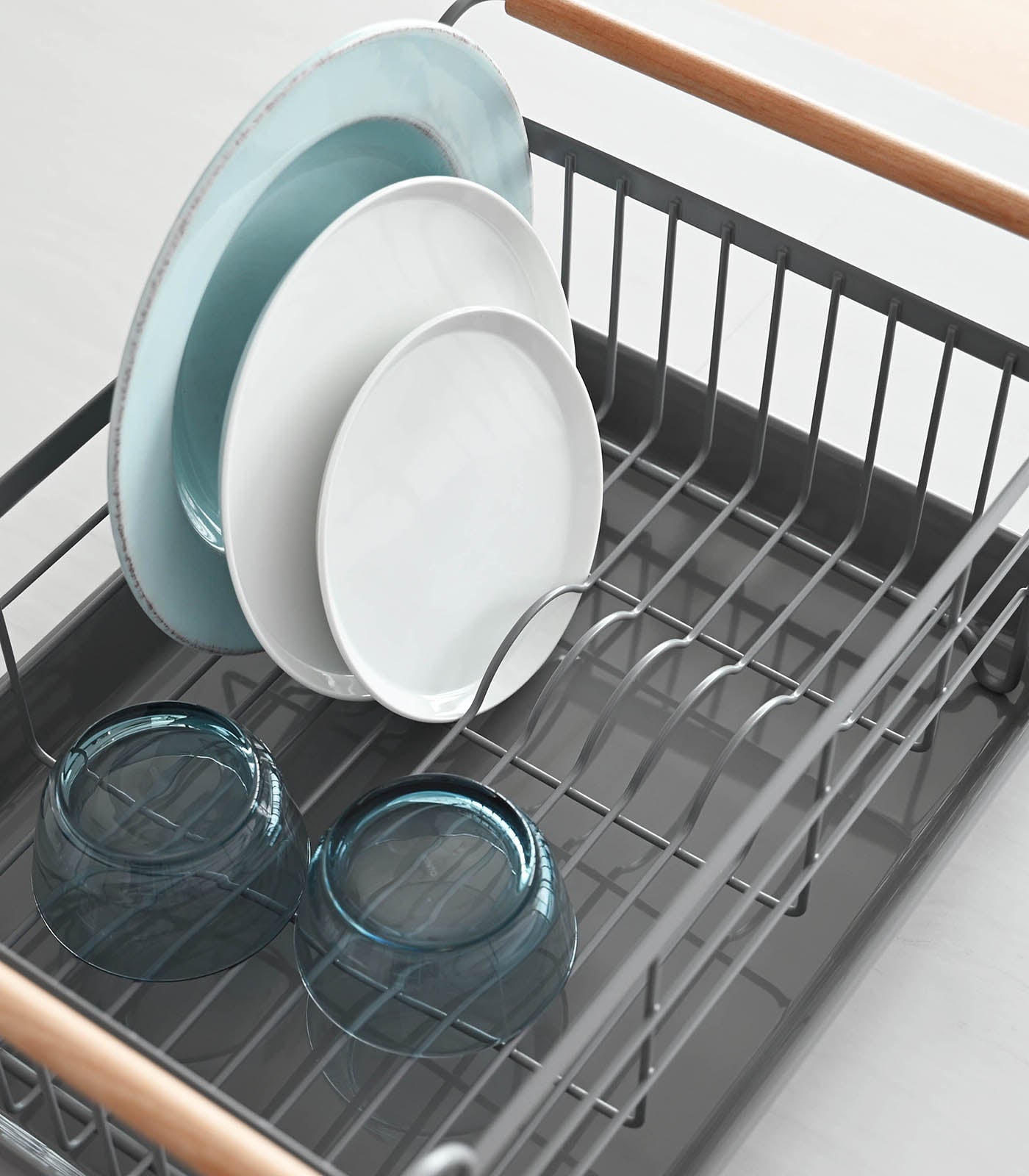 Dish Rack - Steel + Wood