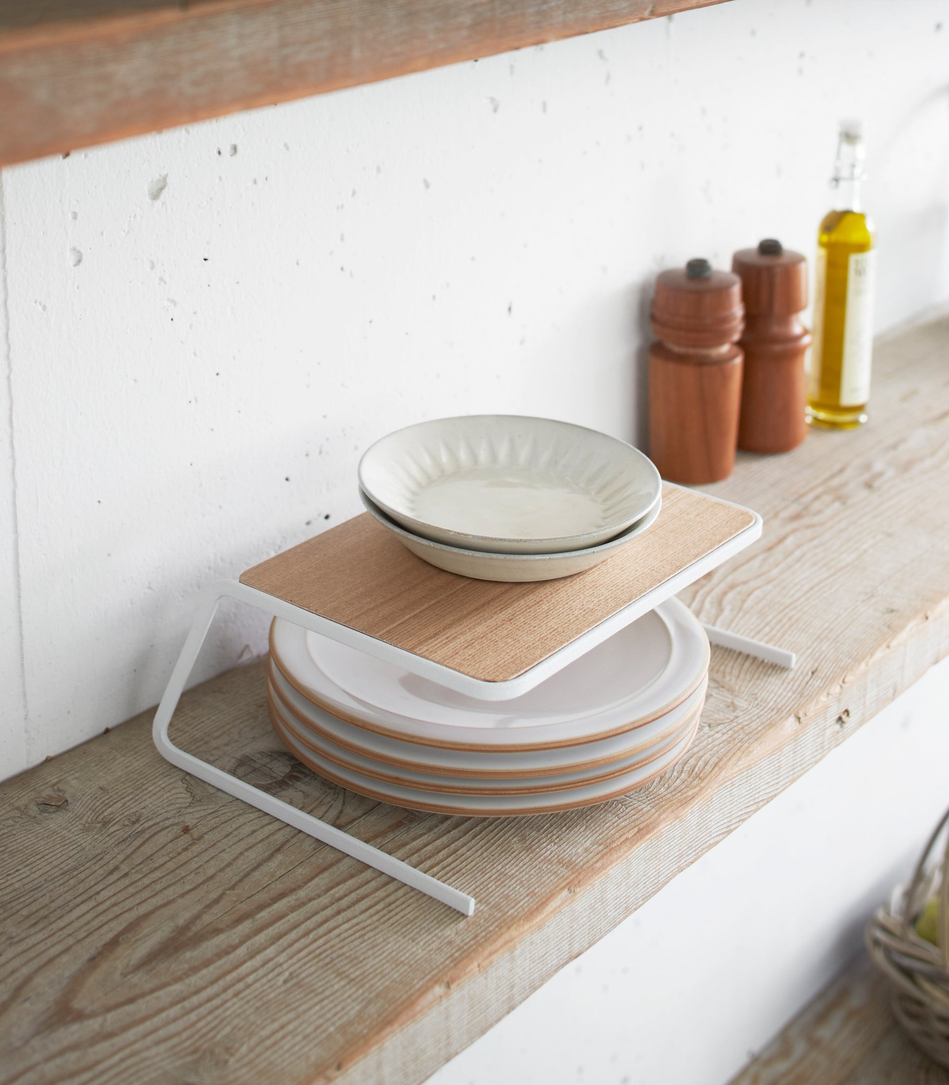 Dish Riser - 2 Sizes - Steel + Wood