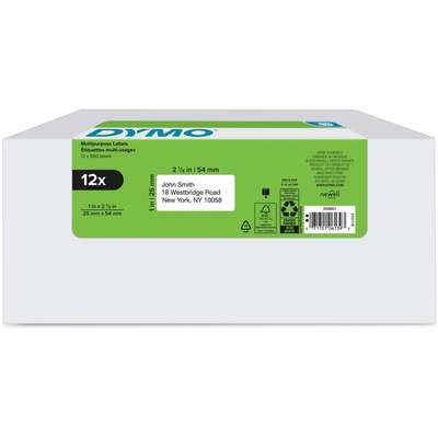 Dy Lw 1In X 2-1/8In Wht Multi 500Ct 12Pk (30336)