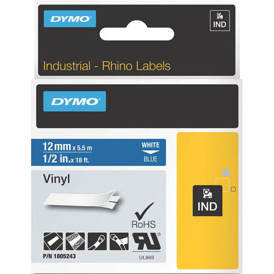 Dymo White On Blue Color Coded Label 1805243