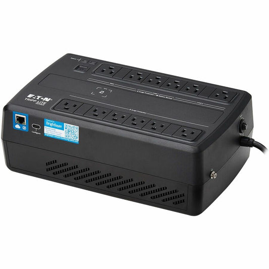 Eaton Tripp Lite Series 750VA 450W 120V Line-Interactive Cloud-Connected UPS with Remote Monitoring - 12 NEMA 5-15R Outlets (6 Surge + 6 Surge and Battery Backup), 5-15P Plug, Desktop