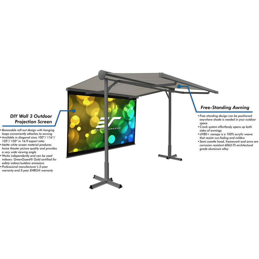 Elite Screens Yard Master Awning Oma1110-116H 116" Projection Screen