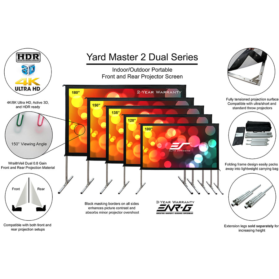 Elite Screens Yardmaster 2 Dual Oms100H2-Dual