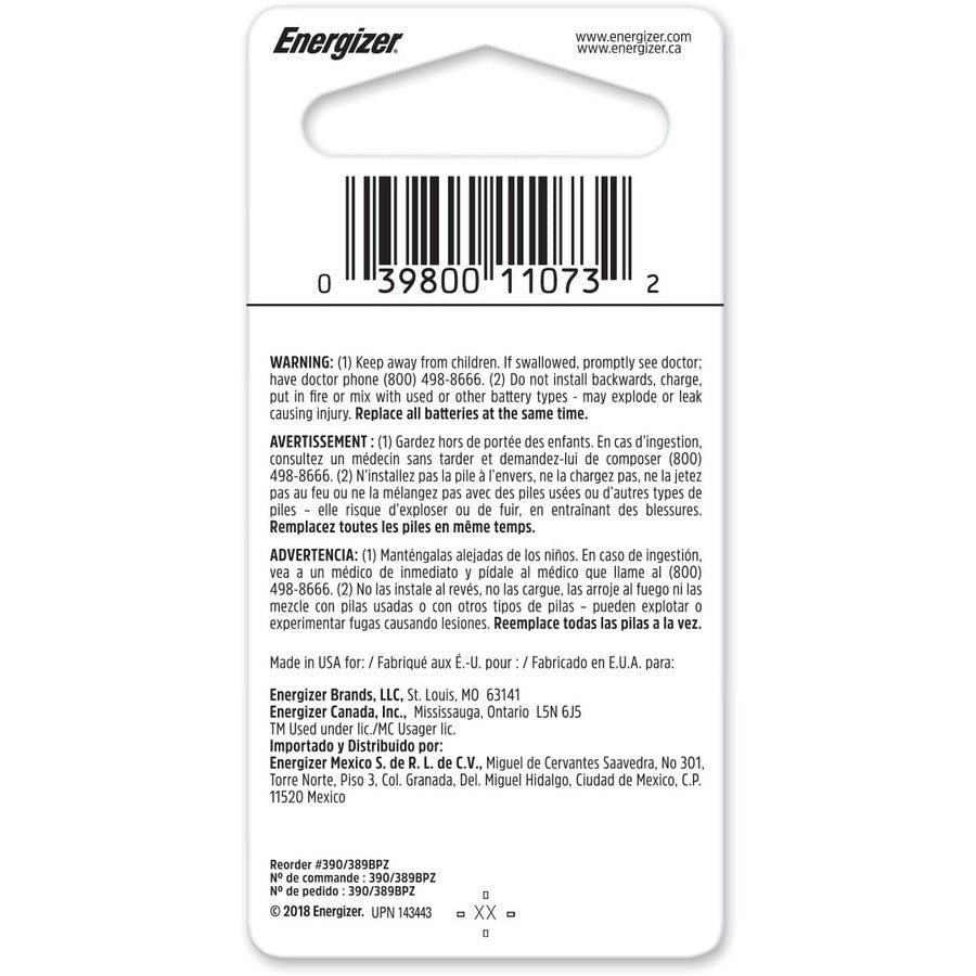 Energizer 389 Silver Oxide Button Battery, 1 Pack