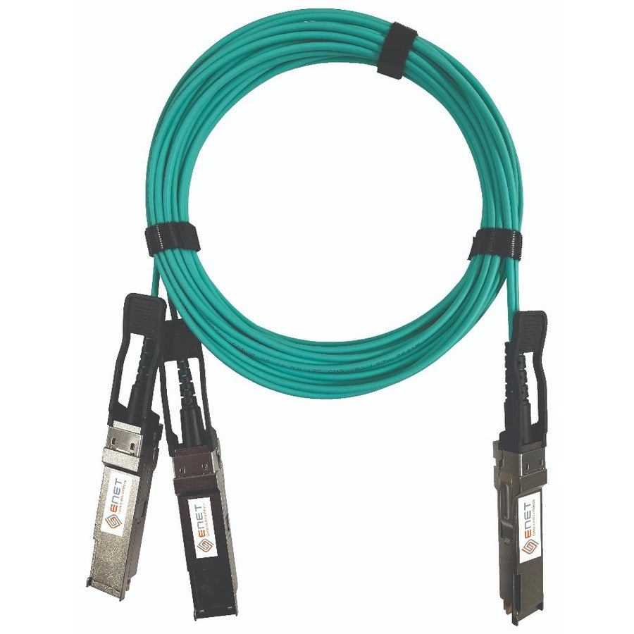 Enet Taa Compliant 200Gbase-Aoc Qsfp56 To 2X 100G Qsfp56 Infiniband Hdr Active Optical Cable 850Nm 20M (65.62 Ft) Lszh Om3 Hp/Mellanox Compatible