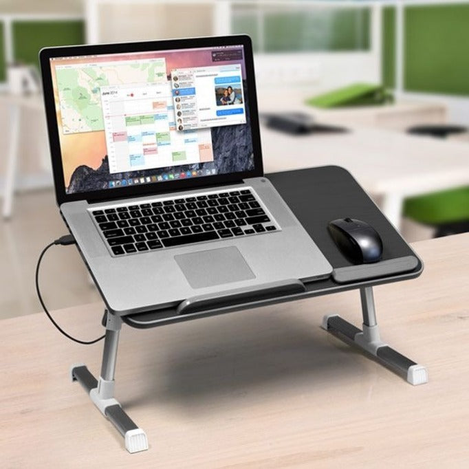 Ergonomic Laptop Cooling Table,Adjustable With Built-In Fan Black