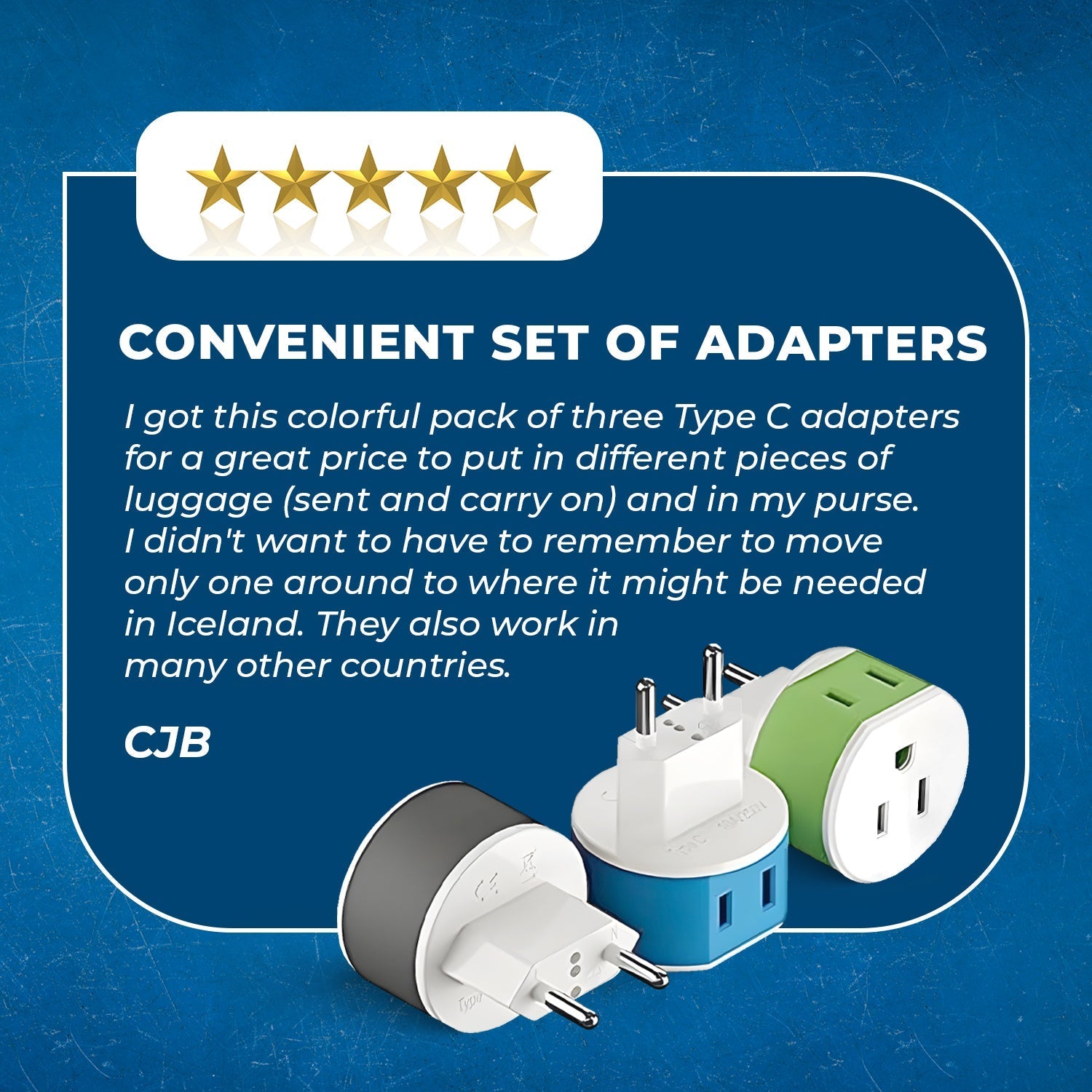 European Travel Adapter - 2 in 1 - Type C - Compact Design (US-9C)