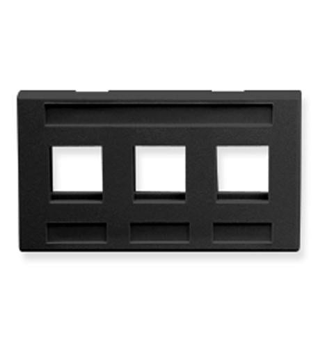 FACEPLATE- FURNITURE- 3-PORT- BLACK ICC-IC107FM3BK