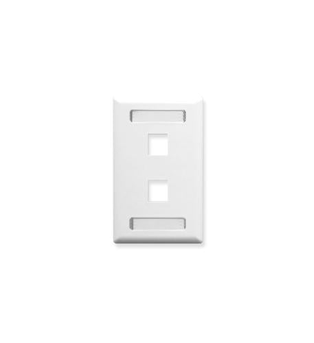 FACEPLATE- ID- 1-GANG- 2-PORT- WHITE ICC-IC107S02WH