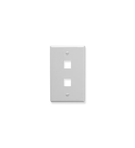 FACEPLATE- OVERSIZED- 2-PORT- WHITE ICC-IC107LF2WH