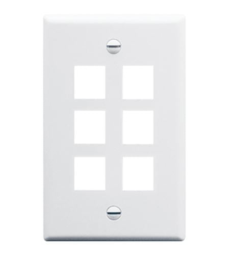 FACEPLATE- OVERSIZED- 6-PORT- WHITE ICC-IC107LF6WH