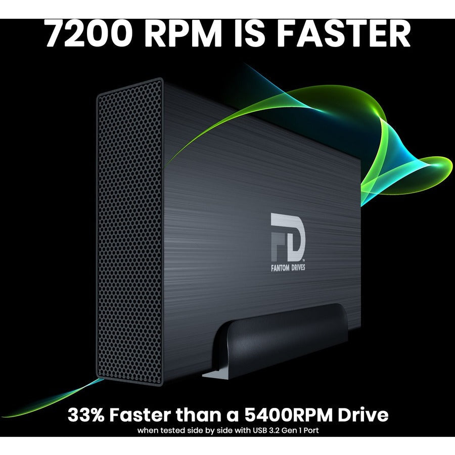 Fantom Drives 18Tb External Hard Drive - Gforce 3 Pro - 7200Rpm, Usb 3, Aluminum, Black, Gf3B18000Up