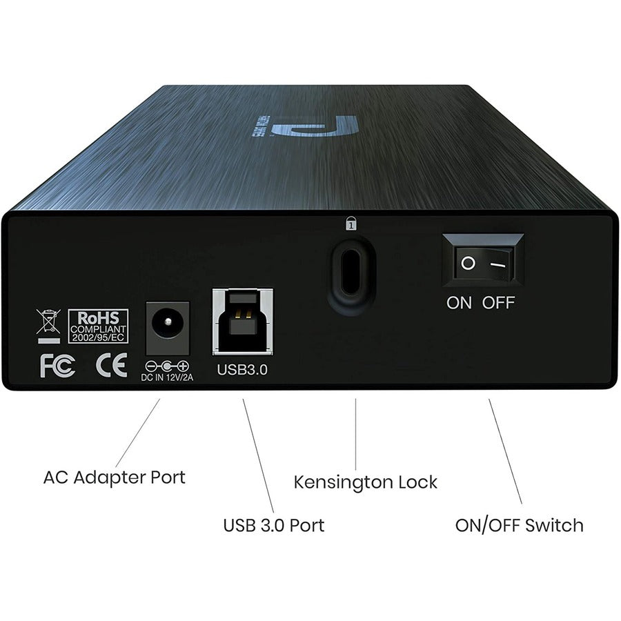 Fantom Drives 1TB External Hard Drive - GFORCE 3 - USB 3, Aluminum, Bl