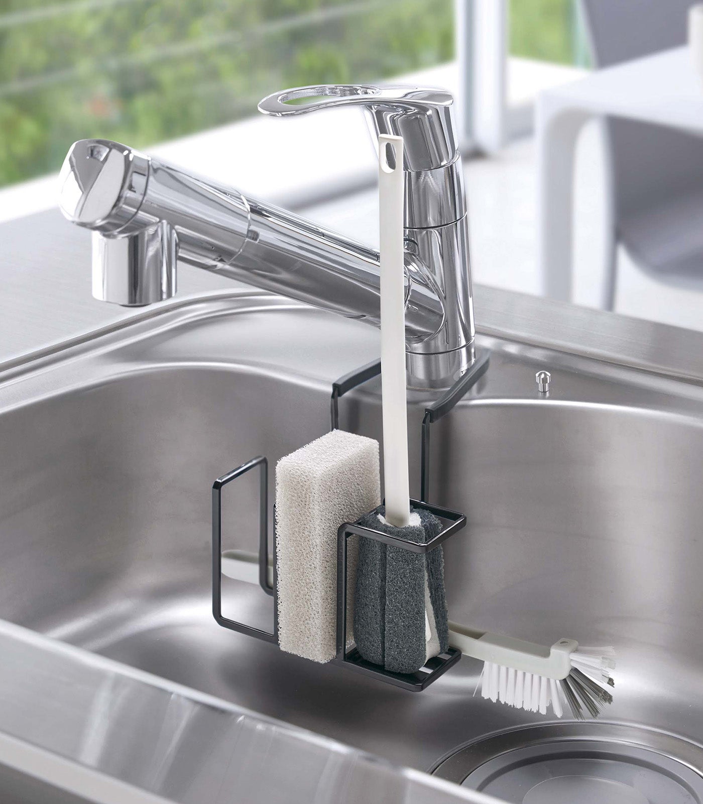 Faucet-Hanging Sponge & Brush Holder - Steel