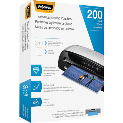 Fellowes Thermal Laminating Pouches - Letter, 3 Mil, 200 Pack