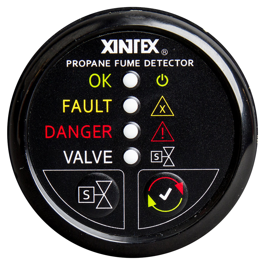 Fireboy-Xintex Propane Fume Detector w/Plastic Sensor &amp; Solenoid Valve - Black Bezel Display