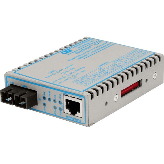 Flexpoint 10/100/1000 Gigabit Ethernet Fiber Media Converter Rj45 Sc Single-Mode 34Km 4702-1