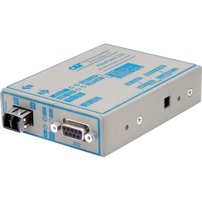 Flexpoint Rs-232 Serial Fiber Media Converter Db-9 Lc Single-Mode 30Km 4489-20