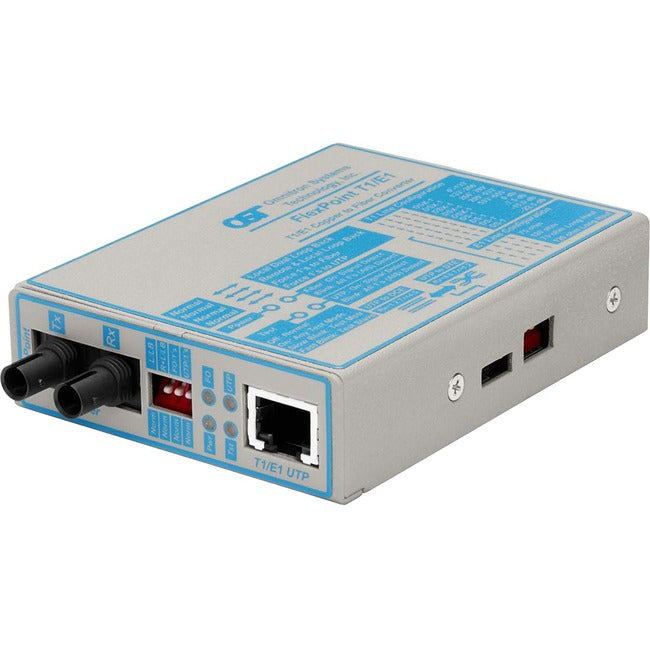 Flexpoint T1/E1 Fiber Media Converter Rj48 St Multimode 5Km 4472-0