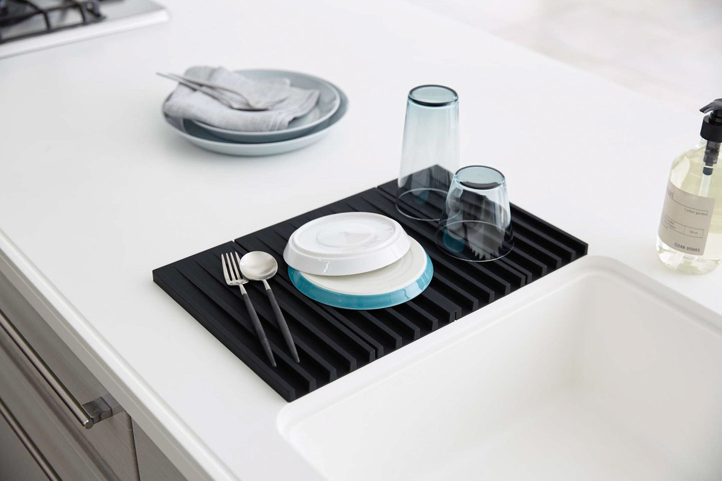 Folding Dish Drainer Mat & Trivet - Silicone