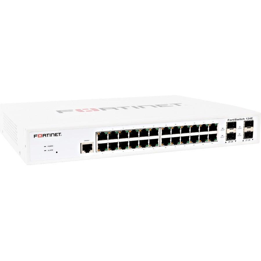 Fortinet L2 Switch - 24 X Ge Rj45 Ports, 4 X Ge Sfp Slots, Fanless, Fortigate Switch Controller Compatible.
