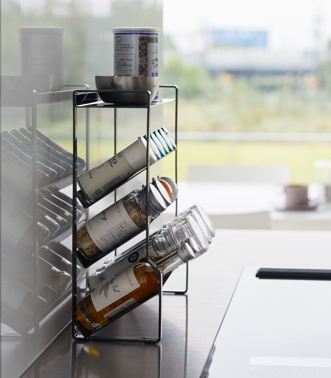 Four-Tier Slim Spice Rack - Steel