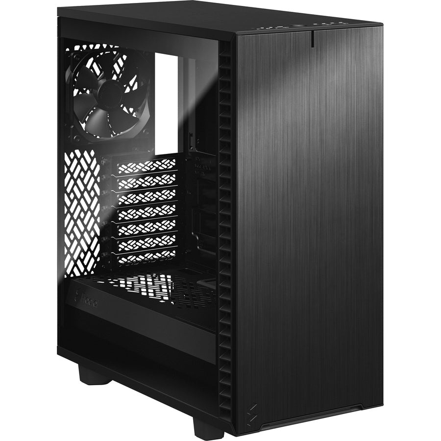 Fractal Design Fd-C-Def7C-03 Define 7 Compact Black Brushed Aluminum/Steel Atx Compact Silent Tempered Glass Window Mid Tower Computer Case