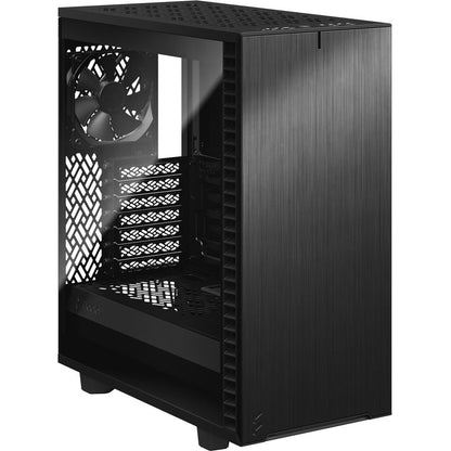 Fractal Design Fd-C-Def7C-03 Define 7 Compact Black Brushed Aluminum/Steel Atx Compact Silent Tempered Glass Window Mid Tower Computer Case