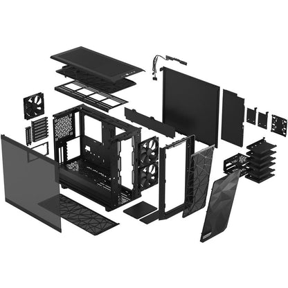 Fractal Design Fd-C-Mes2A-02 Meshify 2 Black Atx Flexible Dark Tinted Tempered Glass Window Mid Tower Computer Case (Black)