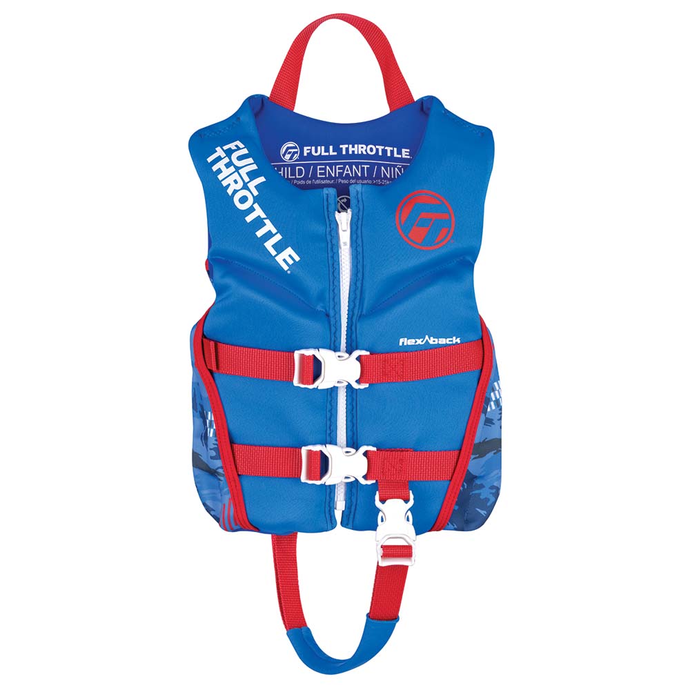 Full Throttle Child Rapid-Dry Flex-Back Life Jacket - Blue