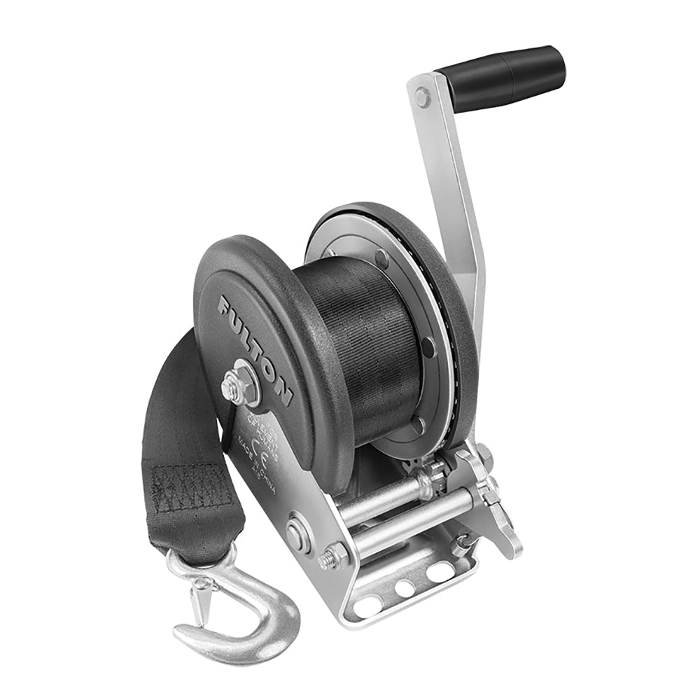 Fulton 1500lb Single Speed Winch w/20&#39; Strap &amp; Cover