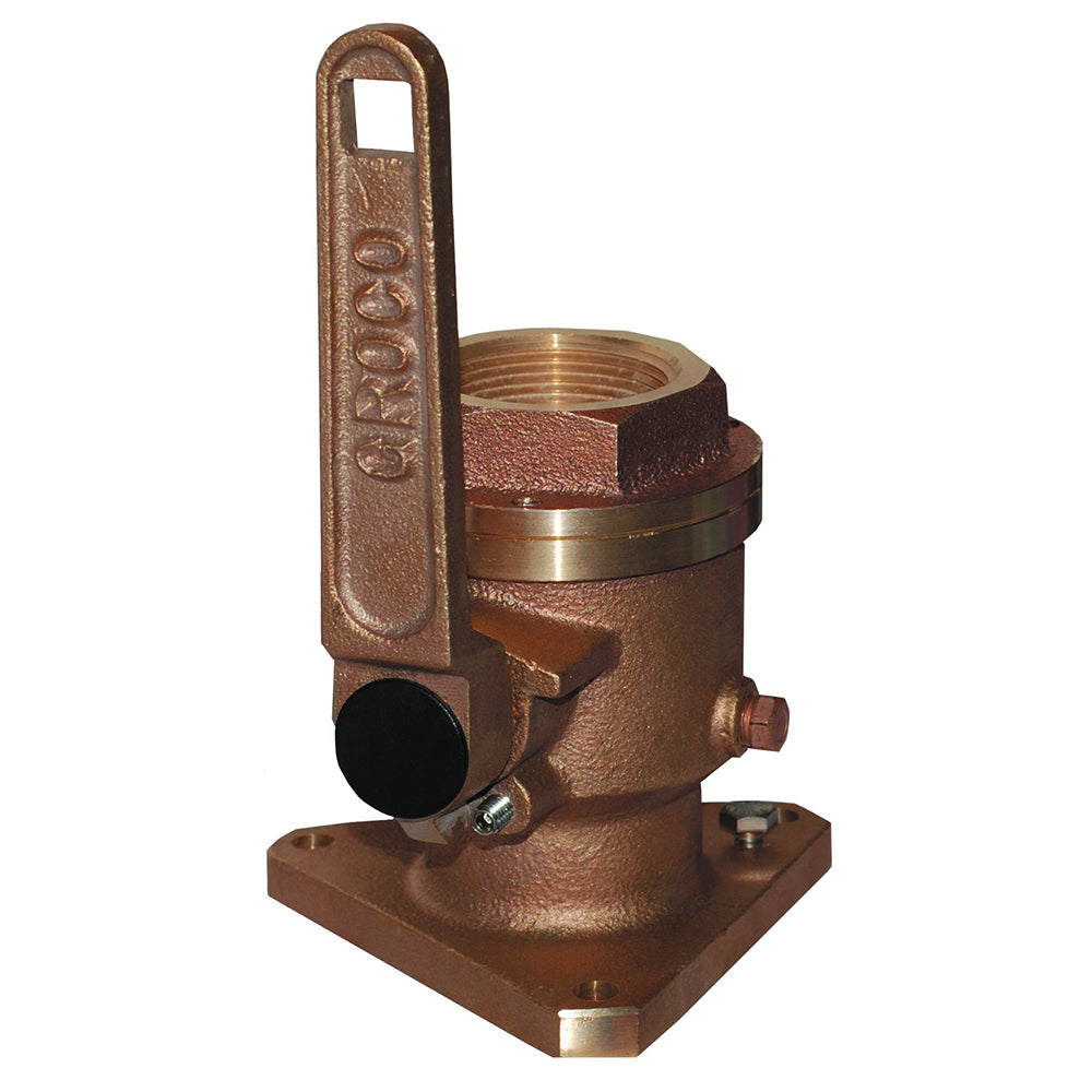 GROCO 1-1/2" Bronze Flanged Full Flow Seacock