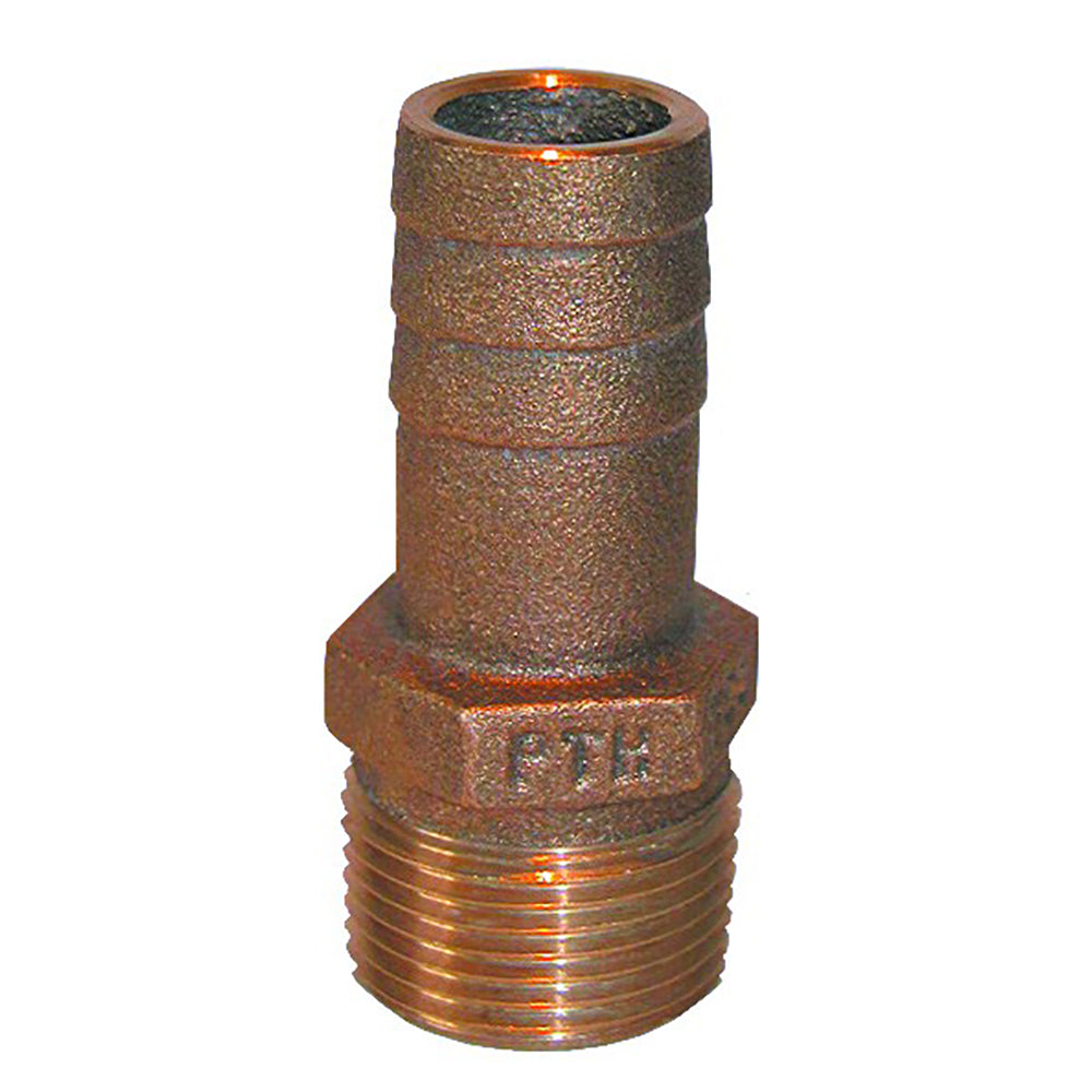 GROCO 1" NPT x 1" ID Bronze Pipe to Hose Straight Fitting