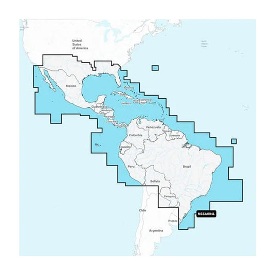Garmin Navionics+&trade; NSSA004L - Mexico, the Caribbean to Brazil - Inland &amp; Coastal Marine Chart