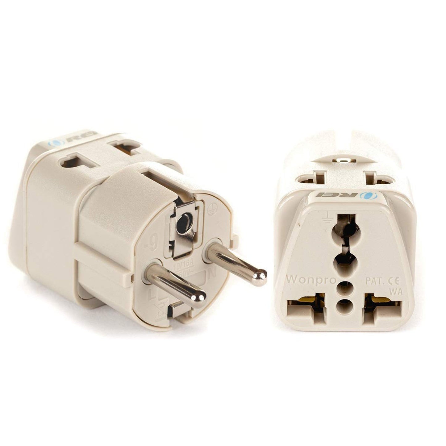 Germany, France Travel Adapter - 2 in 1 - Type E/F - Compact Design (DB-9)