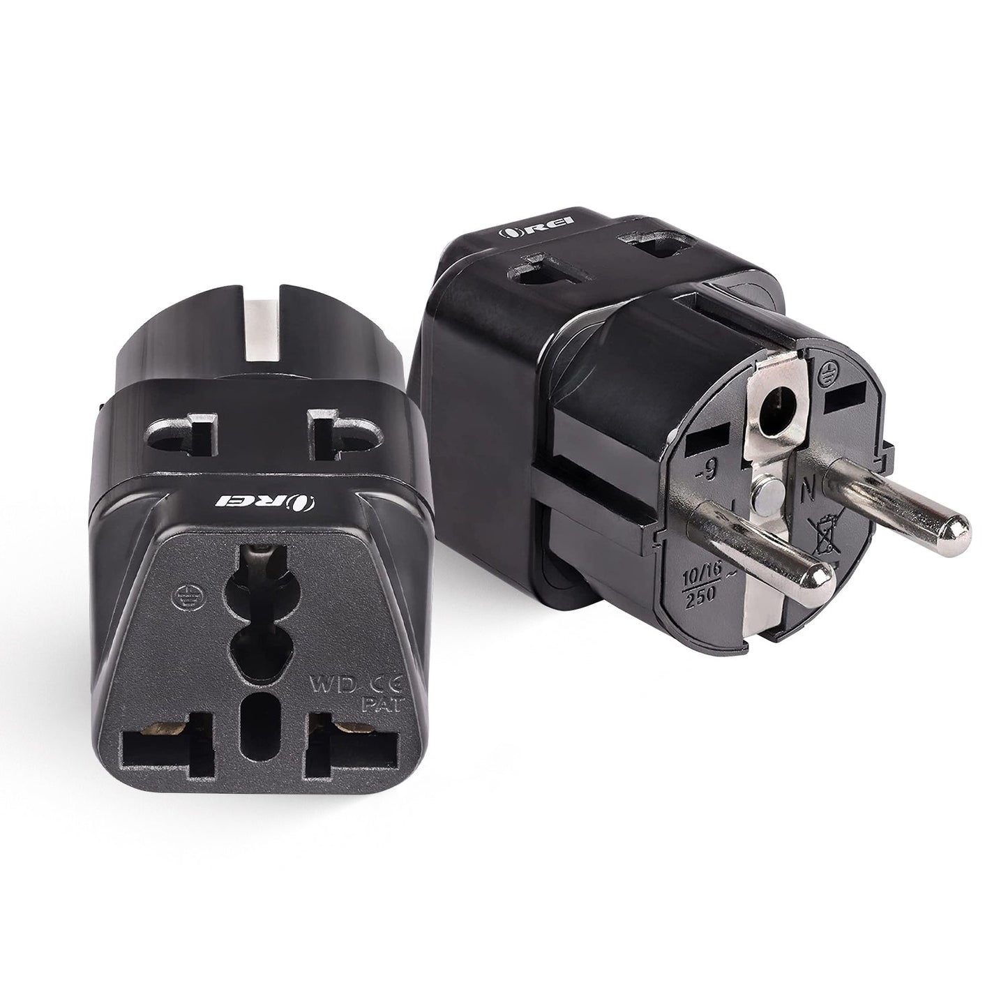 Germany, France Travel Adapter - 2 in 1 - Type E/F - Compact Design (DB-9)