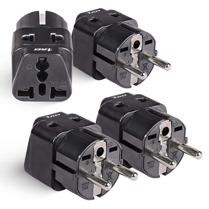 Germany, France Travel Adapter - 2 in 1 - Type E/F - Compact Design (DB-9)