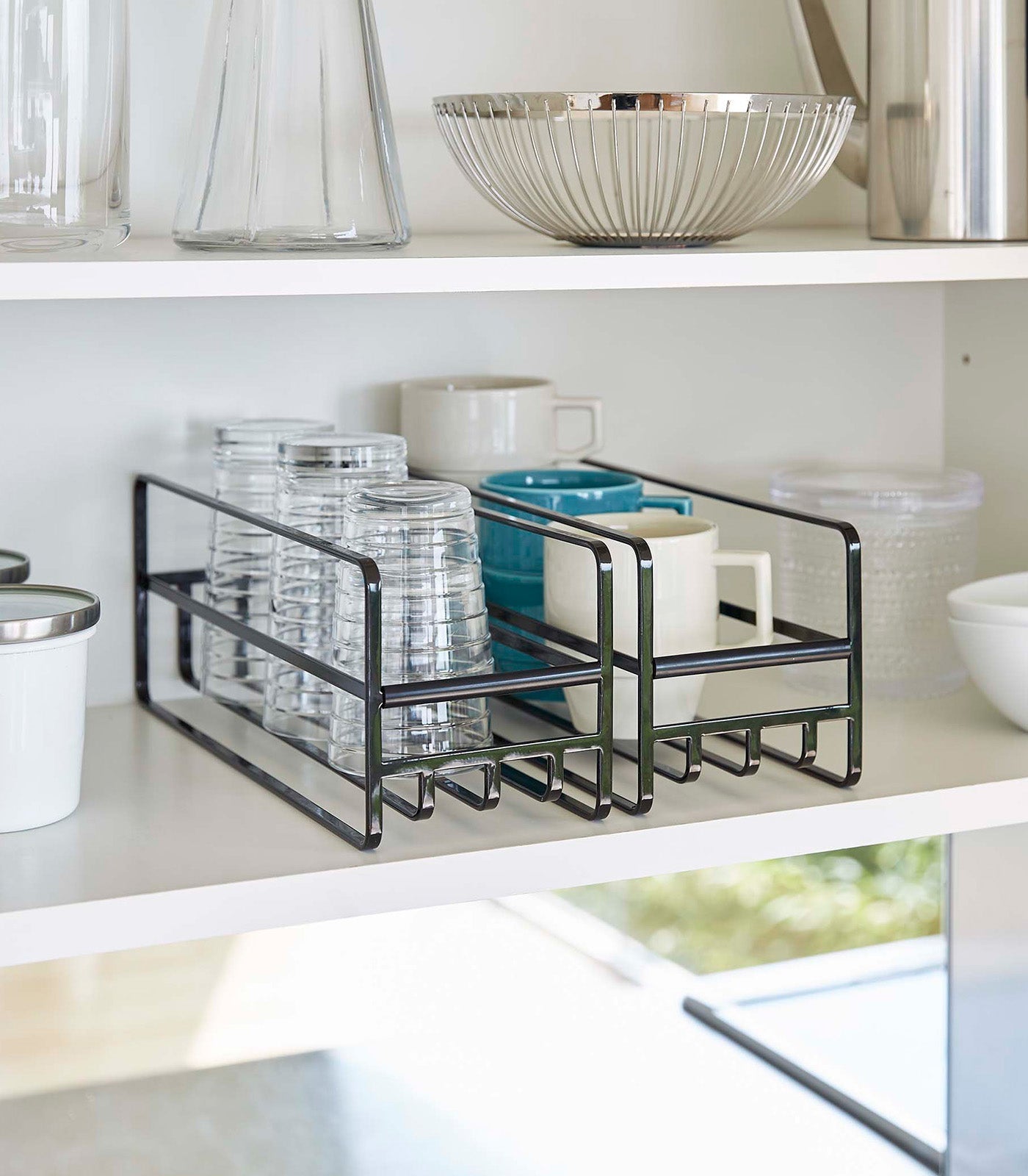 Glass and Mug Cabinet Organizer - Steel