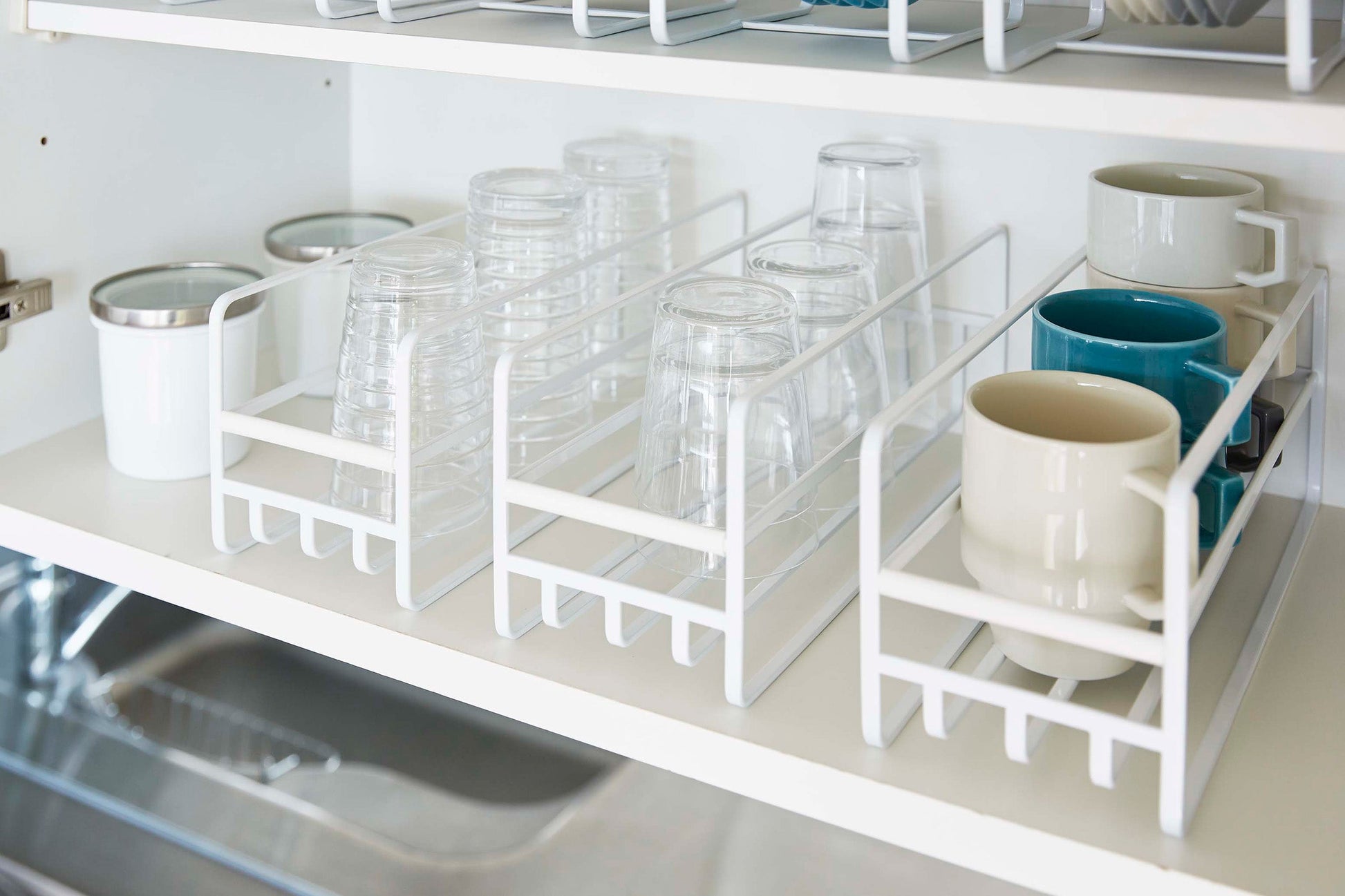 Glass and Mug Cabinet Organizer - Steel