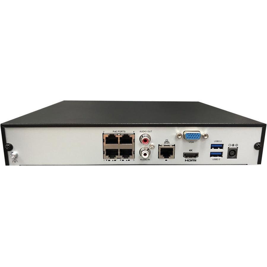 Gyration 4-Channel Network Video Recorder With Poe - 4 Tb Hdd