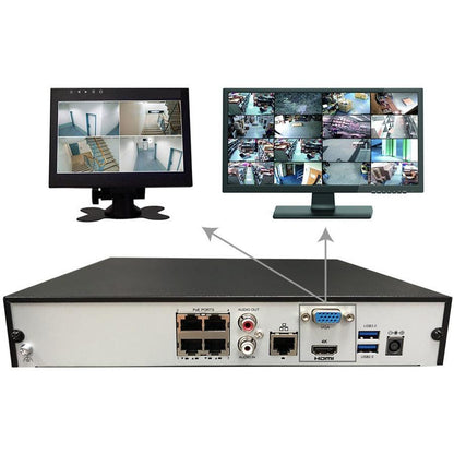 Gyration 4-Channel Network Video Recorder With Poe - 4 Tb Hdd