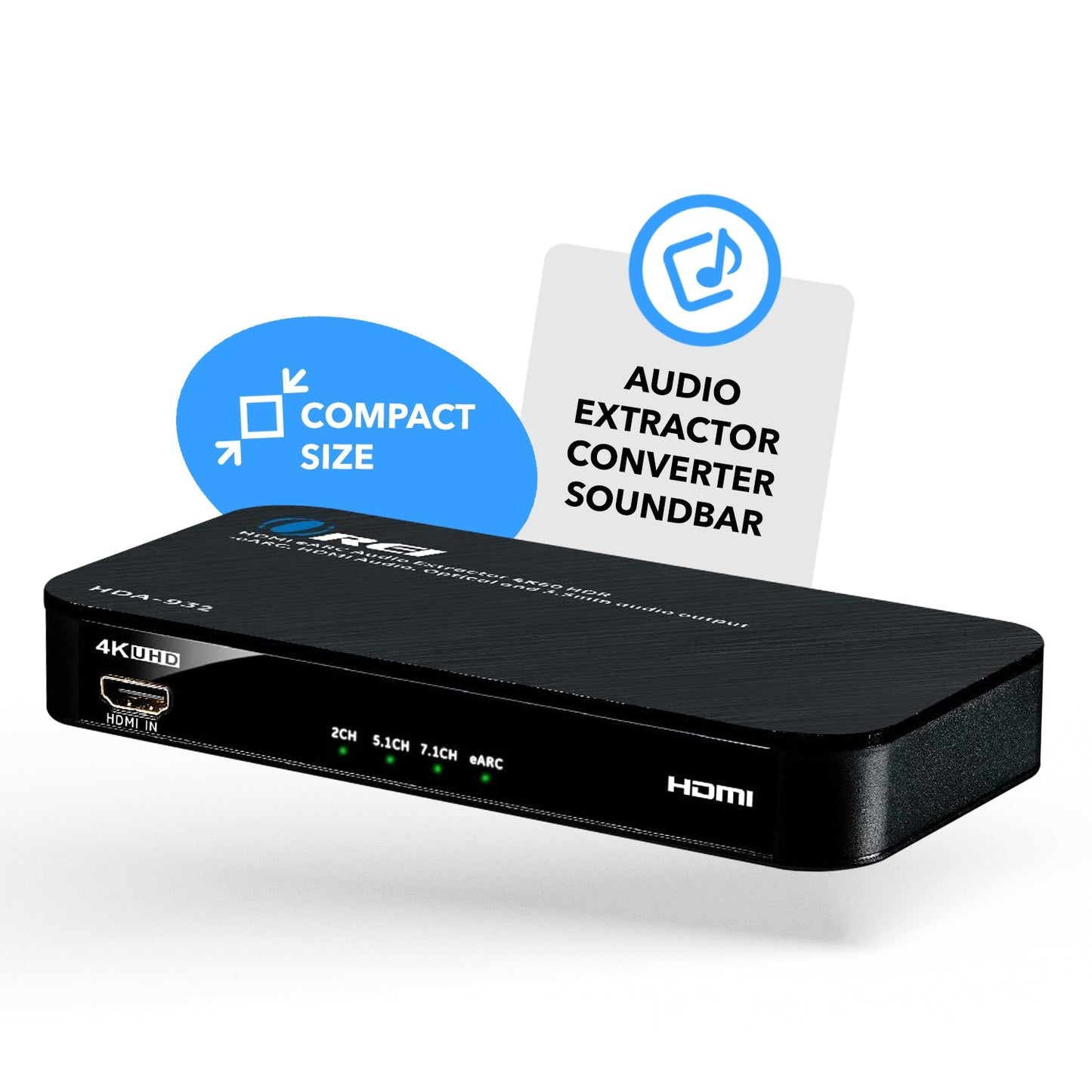 HDMI eARC Audio Extractor 4K@60Hz with Optical Port & 3.5mm jack, 18Gbps bandwidth (HDA-932)